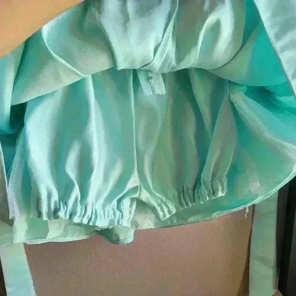 New W/O Tag Princess Faith Satin Dress Turquoise Size 24M Satin Sleeveless - Picture 7 of 9